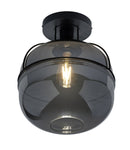 Plafoniera da Interno Attacco E27 in Metallo Nero Opaco