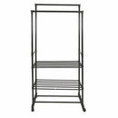 Stender Appendiabiti Doppio 77x34x160 cm in Metallo e Plastica Nero