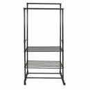 Stender Appendiabiti Doppio 77x34x160 cm in Metallo e Plastica Nero