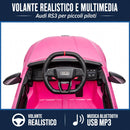 Macchina Elettrica per Bambini Licenza Audi RS 3 Sportback 12V Sedili in Pelle e Telecomando Rosa     