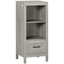 Mobiletto Bagno Salvaspazio 2 Ripiani 1 Cassetto 40x30x89 cm in Legno Grigio