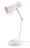 Lampada da Tavolo da Interno Attacco E27 in Metallo Bianco Opaco