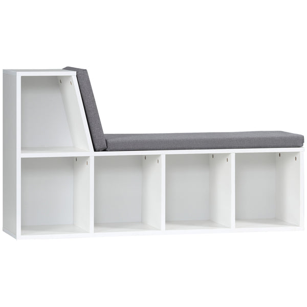 Libreria Moderna 108x30x60 cm a 5 Ripiani Aperti con 2 Cuscini in Legno Grigio online