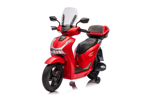 acquista Scooter Elettrico per Bambini Licenza Ufficiale Honda SH125 12V con Ruote EVA e Sedile Pelle Rosso