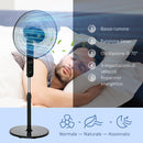 Ventilatore a Piantana 3 Velocità con Telecomando Angolo di Inclinazione Regolabile in Metallo Nero      
