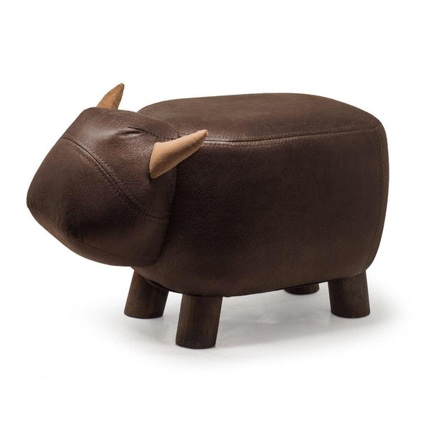 Sgabello Pouf Poggiapiedi per Bambini 50x23x27 cm Bisonte Marrone Divina Home prezzo
