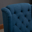 Poltrona per Salotto in Stile Francese con Seduta Imbottita e Cuscini 74x86x102 cm in Poliestere Blu