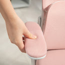 Sedia Ergonomica da Ufficio Girevole 60x59x114-122 cm con Poggiatesta Rimovibile in Tessuto a Rete Rosa  