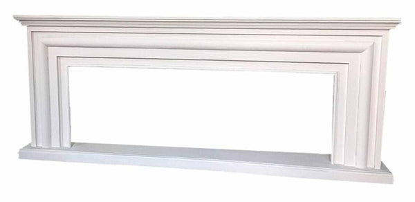 sconto Cornice da Pavimento per Inserto Camino Elettrico 200x83x33 cm in MDF Sined Merapi Bianco