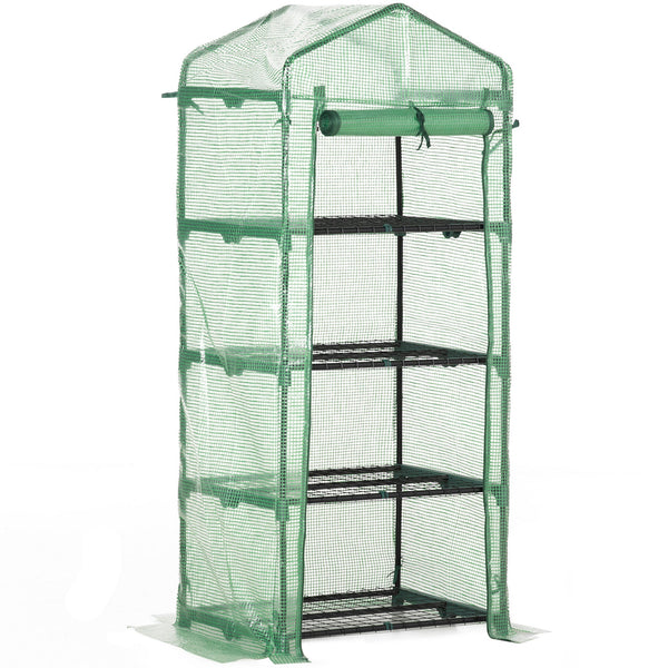Serra da Giardino Verticale 70x50x160 cm 4 Ripiani in Acciaio e PE Verde Scuro online