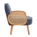 Poltroncina da Camera 66x81x84 cm Doris in Tessuto Blu Scuro