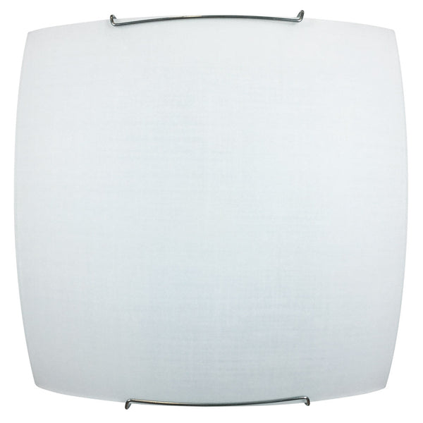 online Plafoniera 2xE27 Ganci Cromo Vetro Lastra Serigrafato Tessuto Bianco E-Energy Rachele