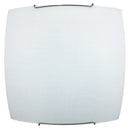 Plafoniera 2xE27 Ganci Cromo Vetro Lastra Serigrafato Tessuto Bianco E-Energy Rachele