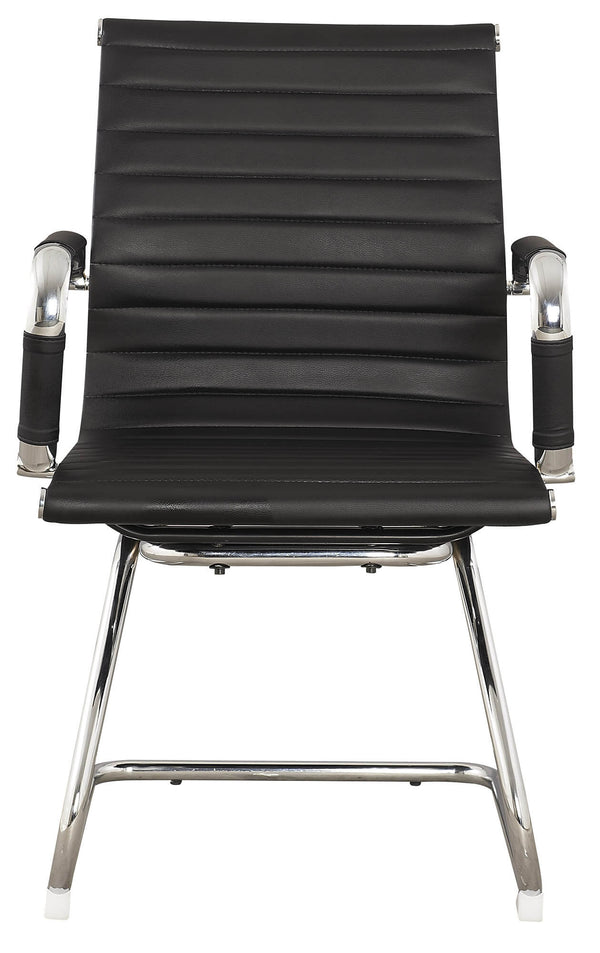 Sedia Poltrona Attesa da Ufficio in Similpelle Motti Norwich Nera acquista