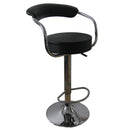 Sgabello con Seduta Girevole e Alzata a Gas in Similpelle Nero da Bar