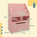 Libreria per Bambini con Ripiani Mensole e Cassetto 60x29,9x90 cm in MDF Rosa 