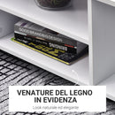 Mobile TV in Legno con Ruote Bianco 80x40x40 cm 