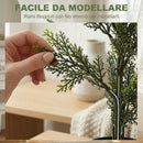 Set 2 Piante Finte di Cipresso 90 cm con Vaso e 564 Foglie in PE e PP Verde      