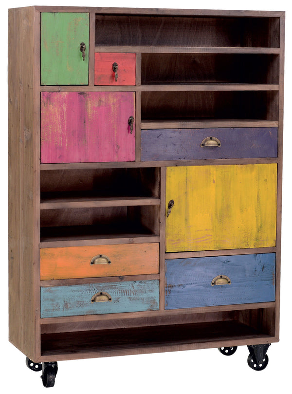 acquista Libreria in Legno di Cedro Multicolor