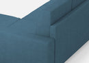 Divano 2 Posti con Pouf 168x145x85 cm Sakar in Tessuto Avio