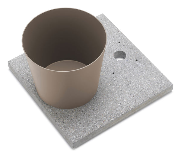 online Base con Vaschetta per Fontane con Ghiera Grande 40x40x5 cm in Cemento Belfer 42/BSE/3 Tortora