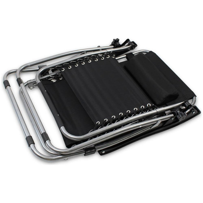 Sedia Sdraio Zero Gravity Reclinabile Pieghevole Nera