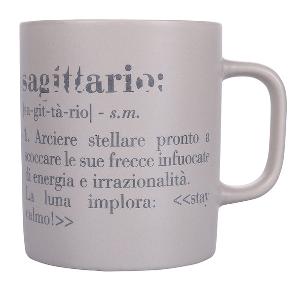 online Tazza Zodiaco "sagittario" Ø8x10 cm in Bone China VdE Tivoli 1996 Beige