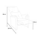 Poltrona Relax Reclinabile Manuale 75x95x103 cm in Similpelle Grigio