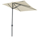 Ombrellone da Balcone a Parete a Mezzaluna 250x125x227 cm in Poliestere Tortora Half Cuba      