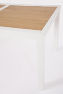Tavolo Allungabile da Esterno 160-240x90x75h cm in Alluminio e Polywood Hilija Naturale e Bianco  