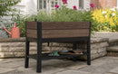 Orto Rialzato Rettangolare 113x48x79,5 cm Keter Deco Elevated Garden Bed Marrone Effetto Legno Noce  