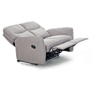 Divano 2 Posti Reclinabile Manuale in Tessuto Kube Grigio