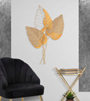 Pannello da Muro Autumn Leaf Oro 53x4x84,5 cm in Ferro 