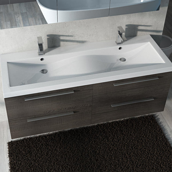 Lavabo da Bagno Doppio Acrilico Bianco 144cm Fosterberg Porto 5 acquista