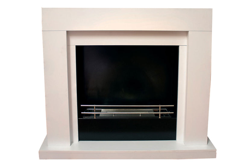 Camino a Bioetanolo da Pavimento 100x30x88 cm 2500W 1,8L Udine Bianco 