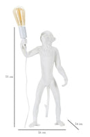 Lampada da Tavolo Monkey Bianco 26x34x55 cm in Resina Bianco      