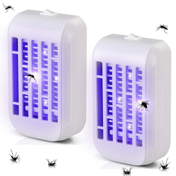 sconto Set 2 Zanzariera Elettrica Anti Zanzare Mosche Luce 4 LED UV Elettroinsetticida