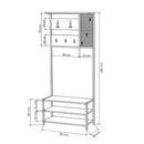 Mobile Ingresso con Scarpiera e Appendiabiti 78x30x182 cm in MDF Nomad Bianco