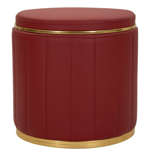 acquista Puff con Contenitore London Rosso Ø46,5x44 cm in Pino e MDF e Spugna e Metallo e PU