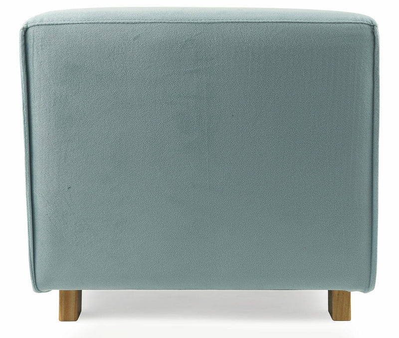 Pouf Poggiapiedi Sgabello Quadrato 47x47x42 cm in Velluto Soriani Celeste
