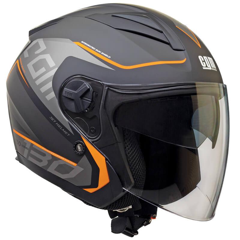 Casco Jet per Scooter Visiera Lunga CGM Apache 130S Arancione Opaco XS - (53-54 cm)