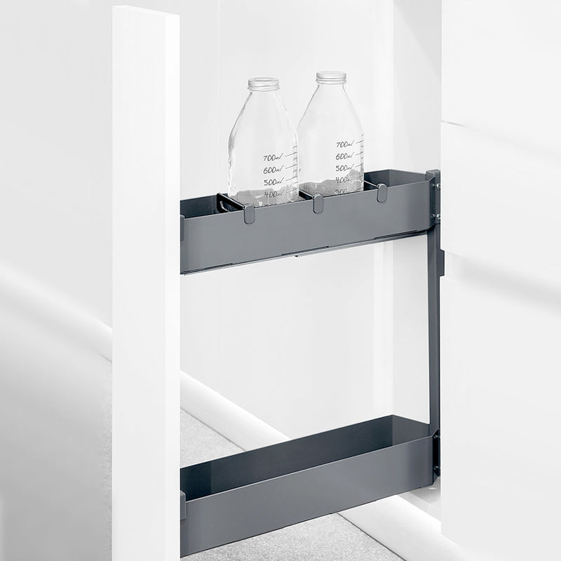 Portabottiglie Estraibile per Mobile da Cucina 15 cm in Acciaio Emuca Grigio antracite