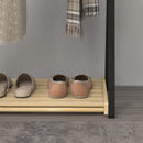 Appendiabiti da Terra con 2 Barre e Ripiano Inferiore Design Moderno 61x45x152 cm in Legno 