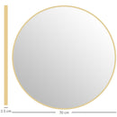 Specchio Rotondo Ø70x2.5 cm con Superficie Antiurto e Struttura in Acciaio Oro   
