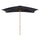 Ombrellone da Giardino 2x3 m Palo Ø38 mm Rettangolare in Legno e Poliestere Nero