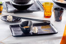 Set 4 Piatti Piani Quadrati 27x27x4 cm in Gres Kaleidos Sirius Neri