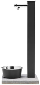 Fontana a Colonna Rubinetto Temporizzato con Base e Vaschetta Abbeveratoio Belfer 42/REX-P Antracite