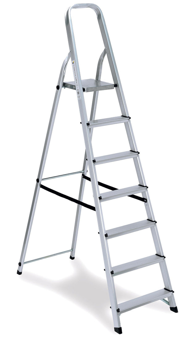 prezzo Scaletto Sgabello Richiudibile in Alluminio 7 Gradini Fadi Everest Silver