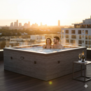 Piscina Spa Vasca Semi-Rigida 180x180x70 cm 6 Posti Riscaldamento Integrato Struttura in Schiuma NetSpa Celestia Grigio Screziato