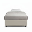 Letto 1 Piazza e Mezza Contenitore Imbottito Similpelle Tortora Boxmax Varie Misure